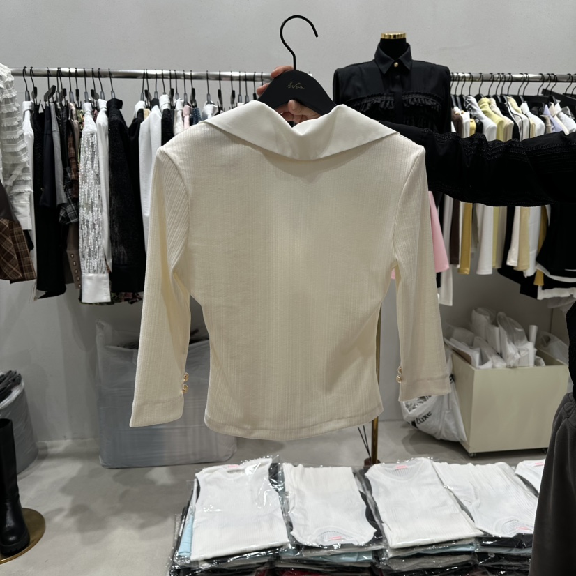 BUBBLE/LOTTIMO東大門代購女裝新款26春夏時尚長袖T恤口袋BUBBLE/LOTTIMO長袖T恤