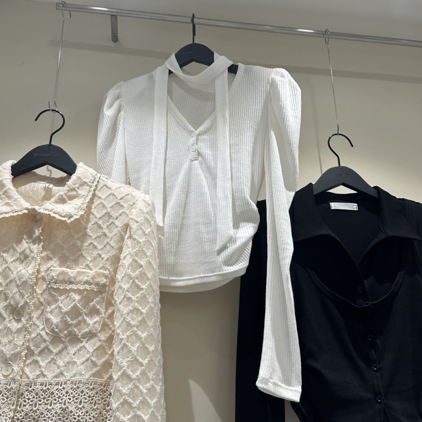 MONOPOLY韓國代購女士新款休閑真品職業熱賣長袖T恤含圍巾MONO_POLY長袖T恤圖色3