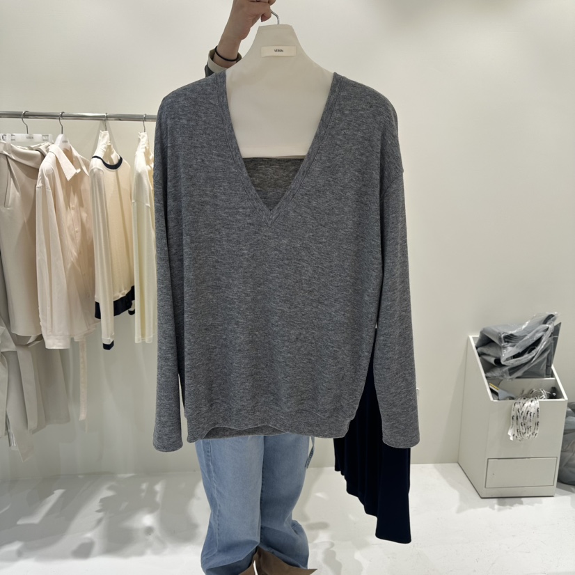 VEREN東大門代購女士新款休閑職業推薦熱賣時尚人氣長袖T恤VEREN長袖T恤圖色2