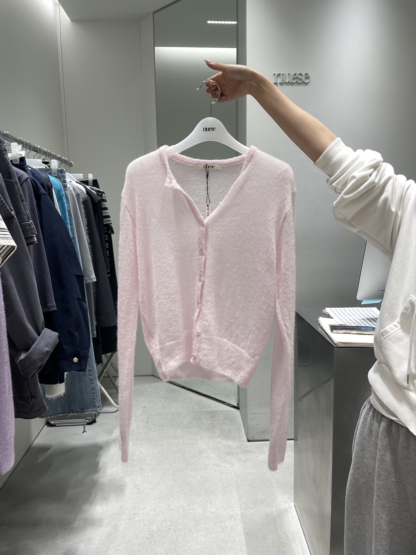 NUESE東大門代購女士新款推薦時尚真品26春夏針織衫馬海毛開衫NUESE針織衫圖色2