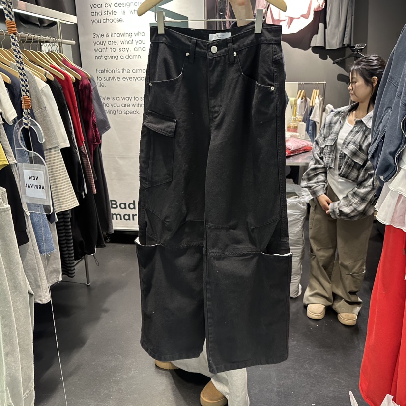 EL BOSQUE東大門實拍女士新品人氣推薦熱賣26春夏休閑褲口袋EL BOSQUE休閑褲圖色2