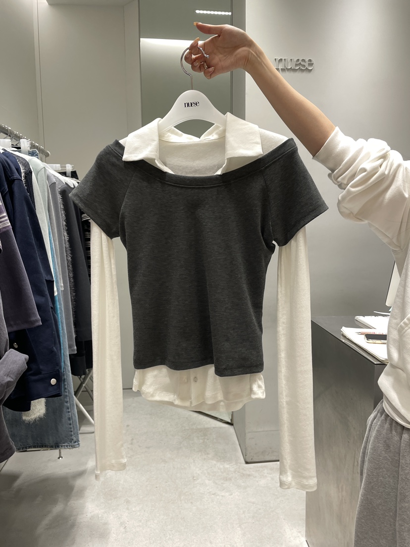 NUESE東大門實拍女裝新品推薦職業熱賣休閑時尚T恤不含內搭NUESET恤圖色5