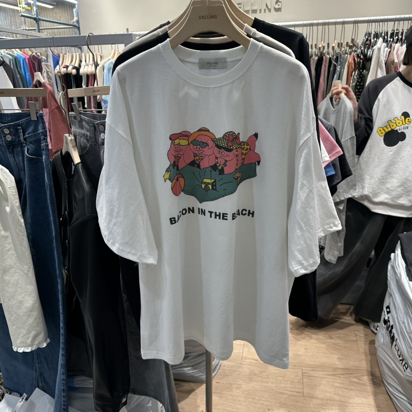 DELLING東大門代購女士新品推薦人氣職業休閑真品26春夏T恤DELLINGT恤圖色1