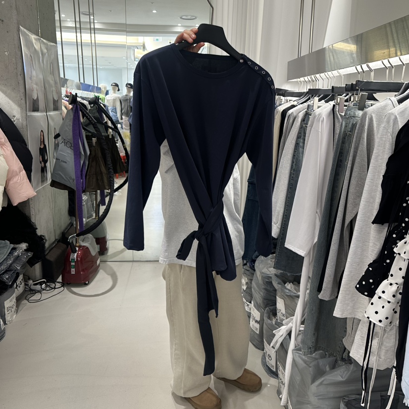 ARTE STUDIO/ATTENTION EDITORIAL韓國代購女裝新品休閑長袖T恤長款ARTE STUDIO/ATTENTION EDITORIAL長袖T恤圖色3