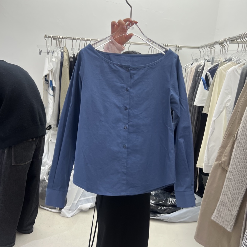 PADO東大門代購女裝新款熱賣職業26春夏襯衫蕾絲衫露肩雙層PADO襯衫/蕾絲衫圖色2