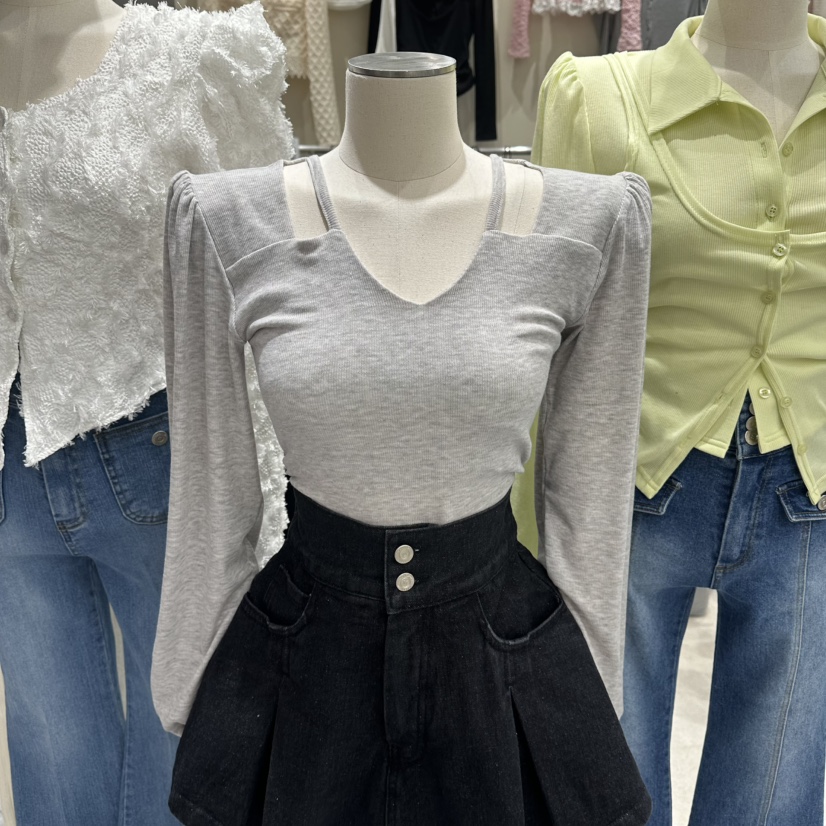 MONOPOLY東大門直郵女裝新款26春夏人氣休閑熱賣推薦長袖T恤MONO_POLY長袖T恤圖色1