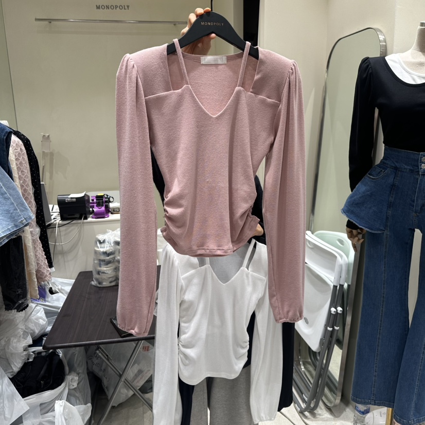 MONOPOLY東大門直郵女裝新款26春夏人氣休閑熱賣推薦長袖T恤MONO_POLY長袖T恤圖色2