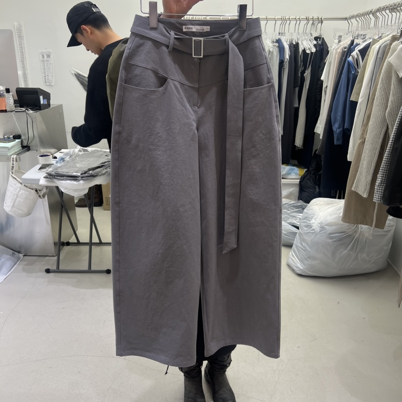 PADO韓國代購女士新款真品時尚休閑26春夏休閑褲含腰帶棉質PADO休閑褲圖色3