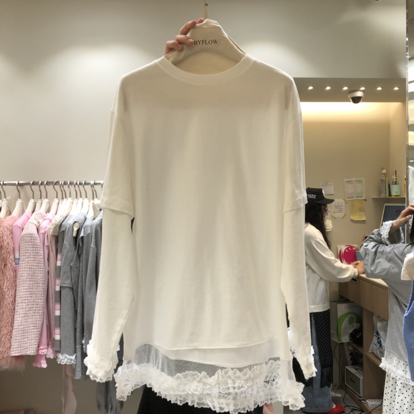 BY FLOW東大門直郵女士新品人氣26春夏長袖T恤雙排扣網眼BY FLOW長袖T恤圖色3