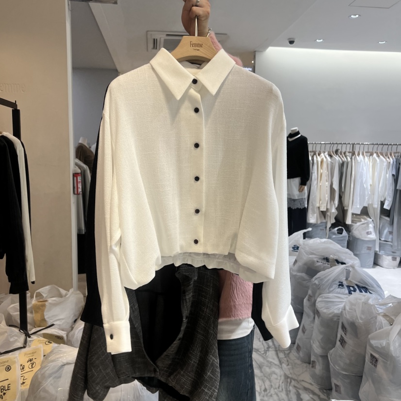 LA MAGIE FEMME東大門代購女士新款時尚休閑襯衫蕾絲衫Lamagie Femme襯衫/蕾絲衫圖色2