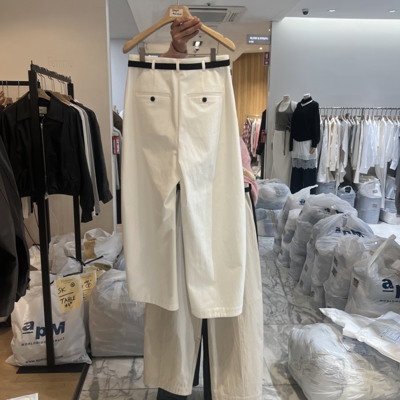 LA MAGIE FEMME韓國代購女裝新款真品推薦休閑褲包含腰帶Lamagie Femme休閑褲