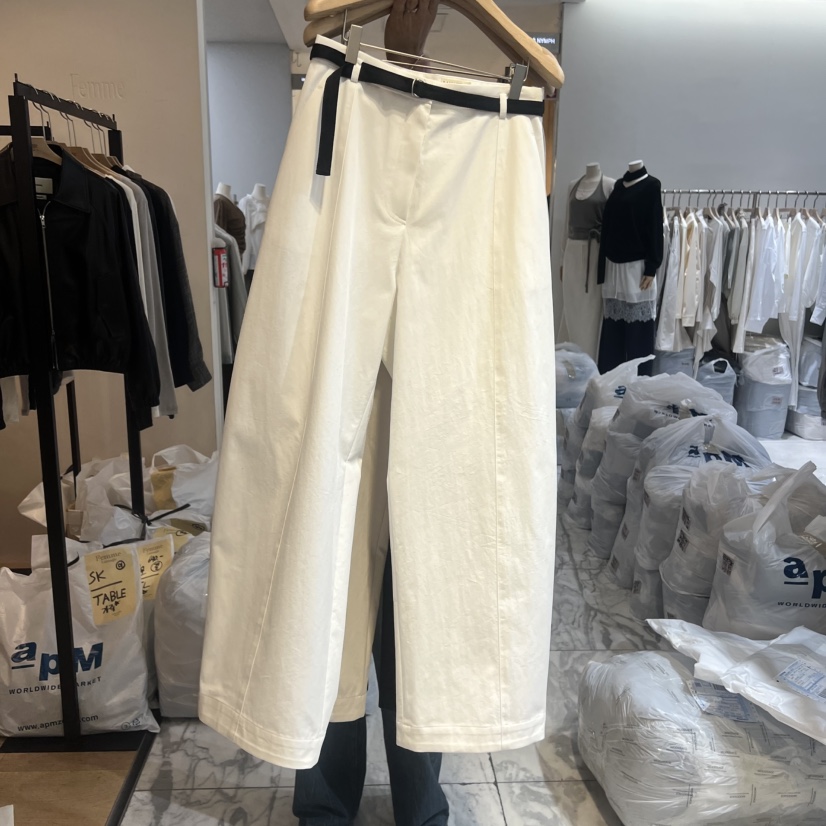 LA MAGIE FEMME韓國代購女裝新款真品推薦休閑褲包含腰帶Lamagie Femme休閑褲圖色1