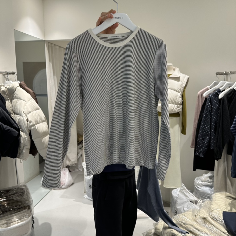 LORING RE I東大門實拍女裝新款推薦時尚人氣休閑長袖T恤LORING RE-I/BARE長袖T恤圖色2