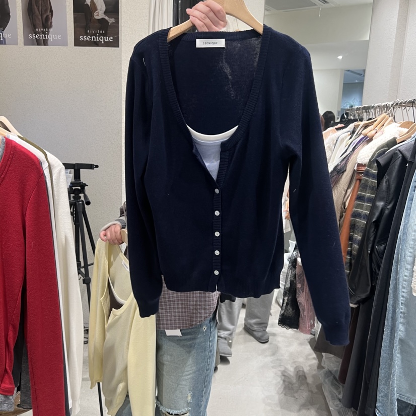 SSEMIENNE東大門直郵女裝新款休閑真品26春夏針織衫假兩件SSENIQUE針織衫圖色3