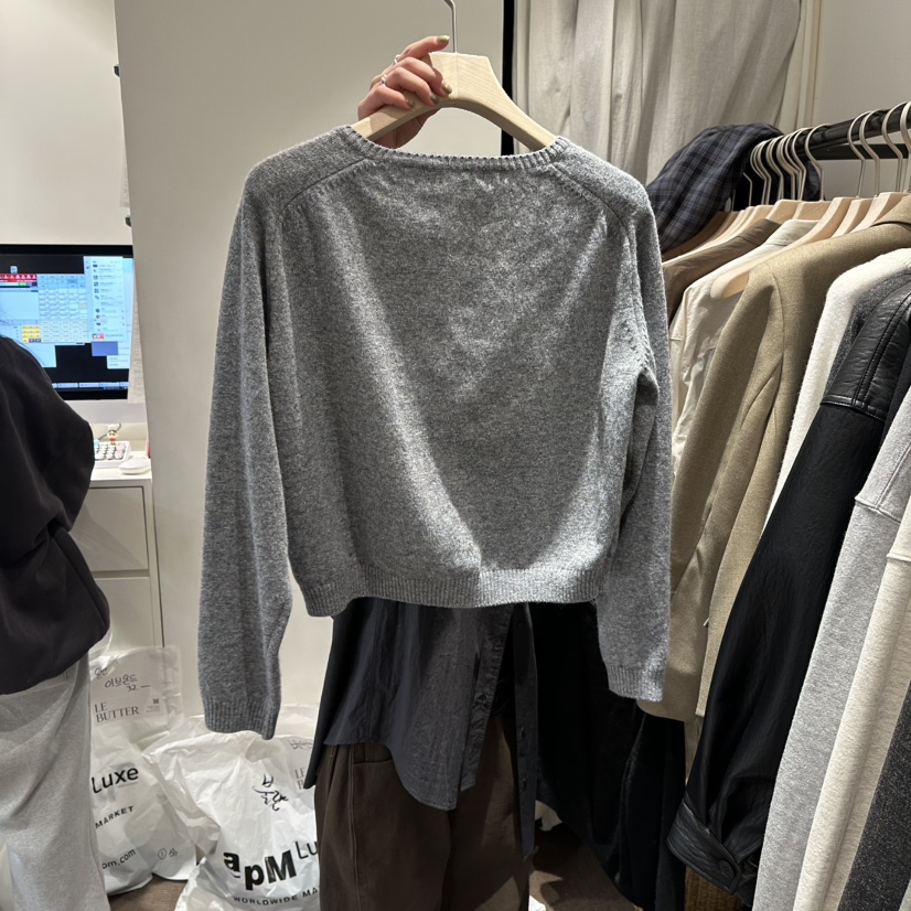 LE BUTTER韓國直郵女士新款時尚熱賣休閑針織衫羊絨開衫LE BUTTER針織衫