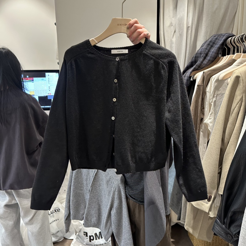 LE BUTTER韓國直郵女士新款時尚熱賣休閑針織衫羊絨開衫LE BUTTER針織衫圖色2