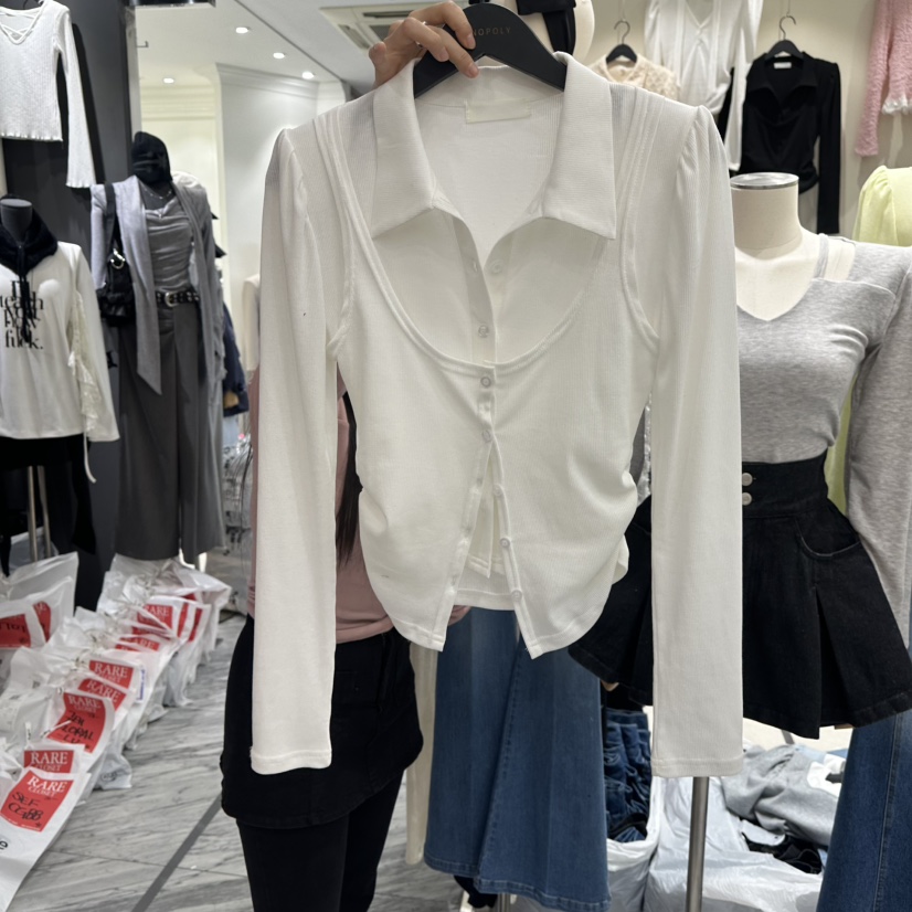 MONOPOLY東大門代購女裝新品休閑職業熱賣真品長袖T恤雙層MONO_POLY長袖T恤圖色2