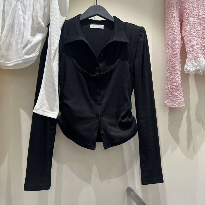 MONOPOLY東大門代購女裝新品休閑職業熱賣真品長袖T恤雙層MONO_POLY長袖T恤圖色3