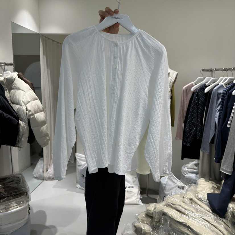 LORING RE I東大門直郵女士新品26春夏時尚真品襯衫蕾絲衫LORING RE-I/BARE襯衫/蕾絲衫圖色1