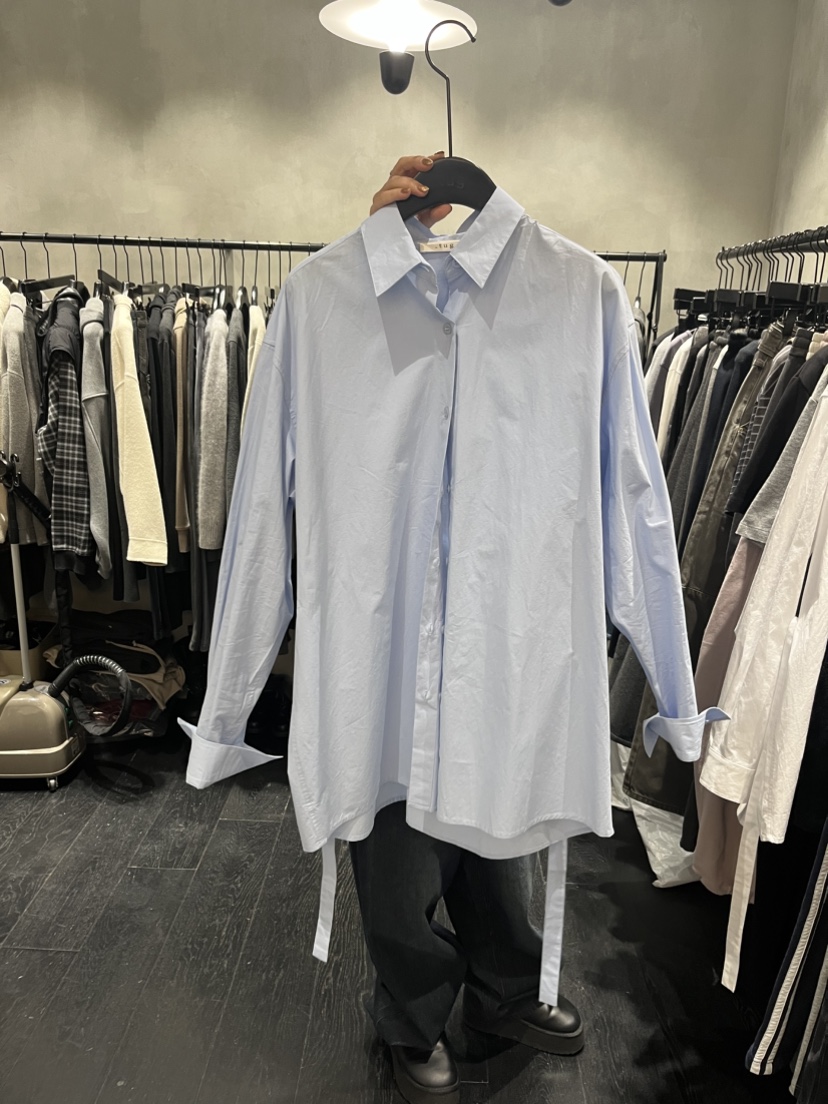 TUG韓國直郵女裝新款真品熱賣時尚推薦襯衫蕾絲衫含腰繩系帶TUG襯衫/蕾絲衫圖色2