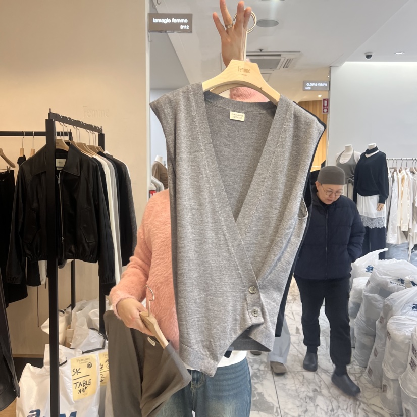 LA MAGIE FEMME東大門實拍女士新款真品時尚推薦馬甲羊毛Lamagie Femme馬甲圖色2