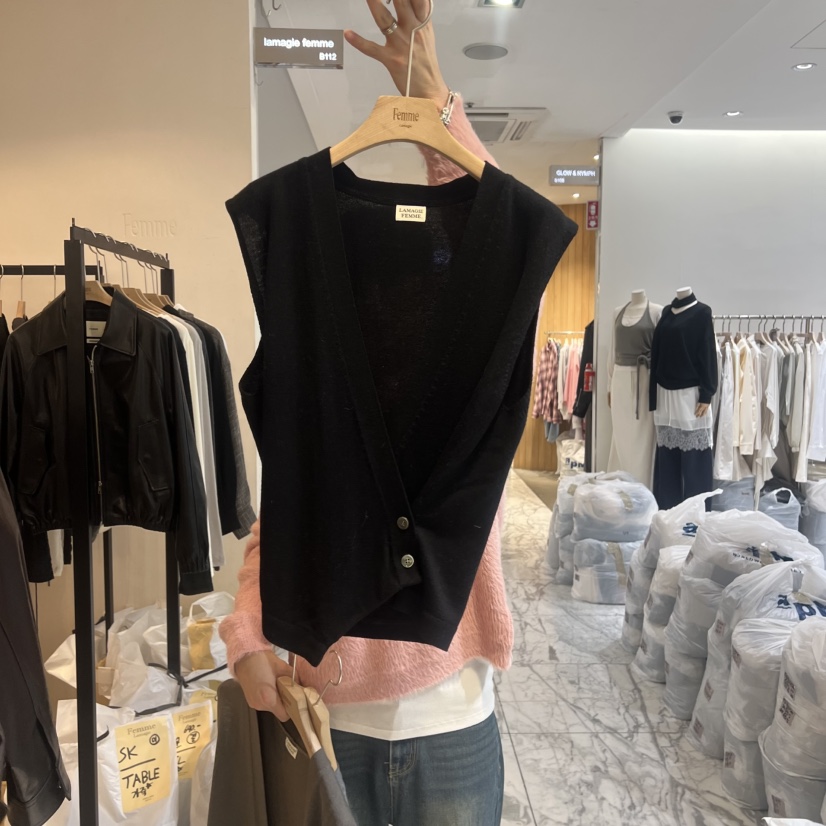 LA MAGIE FEMME東大門實拍女士新款真品時尚推薦馬甲羊毛Lamagie Femme馬甲圖色3