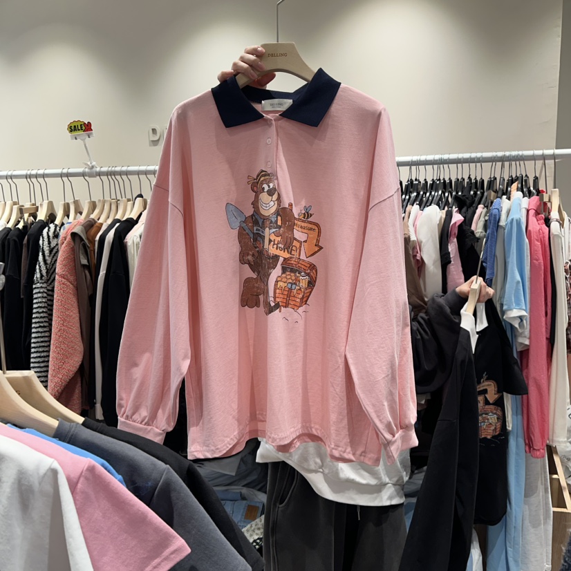 DELLING東大門代購女裝新品職業推薦真品人氣休閑長袖T恤DELLING長袖T恤圖色1