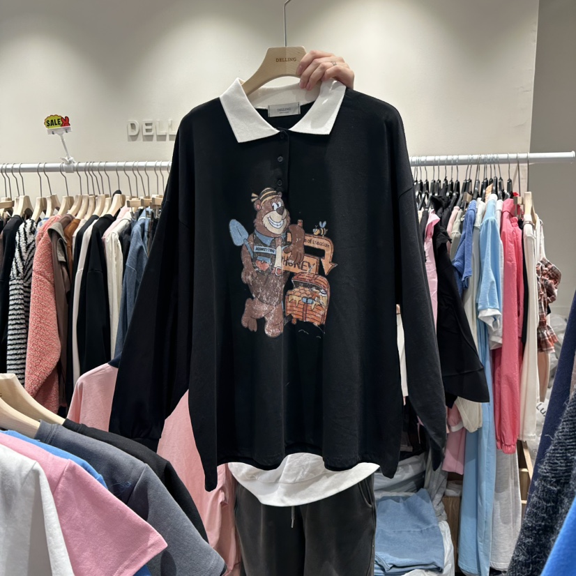 DELLING東大門代購女裝新品職業推薦真品人氣休閑長袖T恤DELLING長袖T恤圖色3
