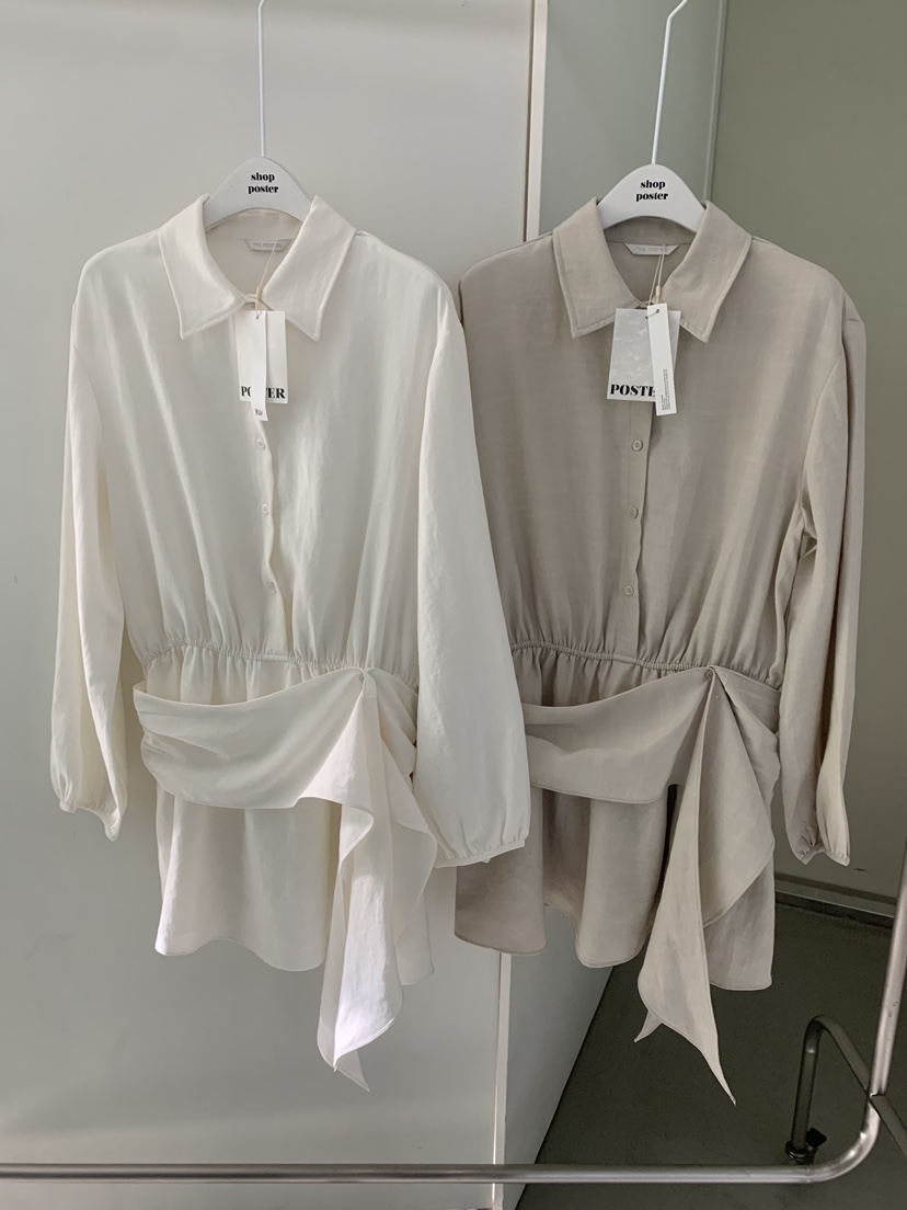 SHOP POSTER東大門實拍女士新品熱賣人氣職業連衣裙褶皺SHOP_POSTER連衣裙