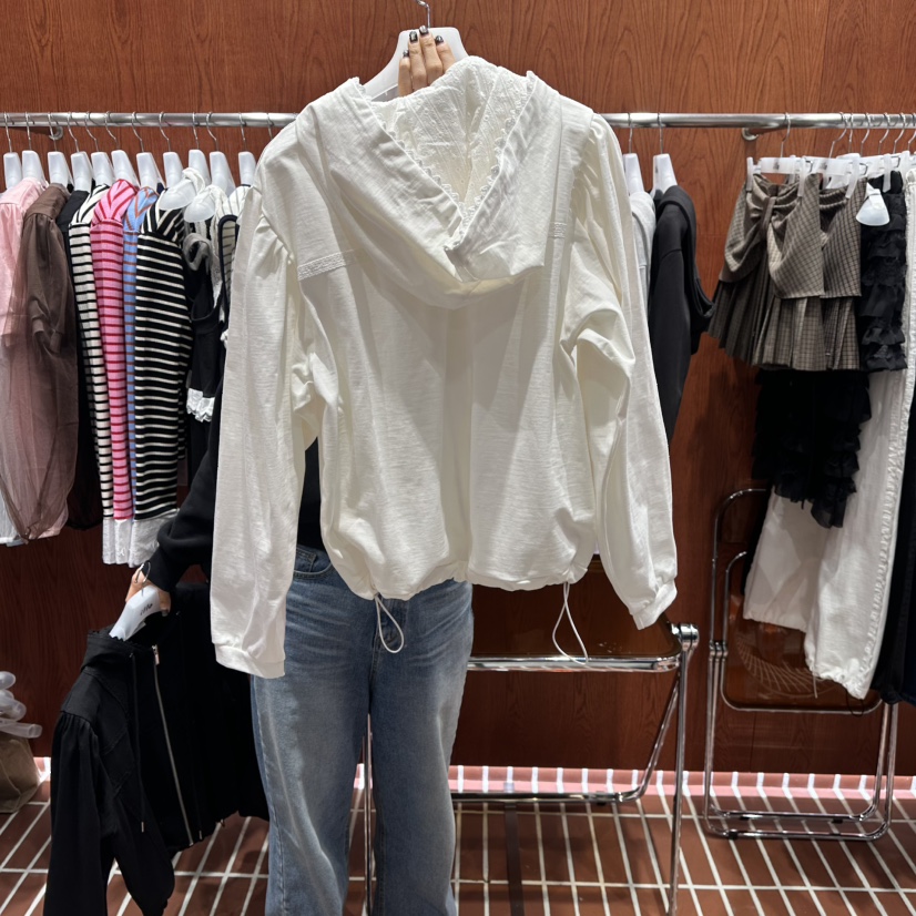 ILLO/MOCI韓國直郵女裝新品時尚熱賣衛衣連帽拉鏈衫流蘇ILLO/MOCI衛衣