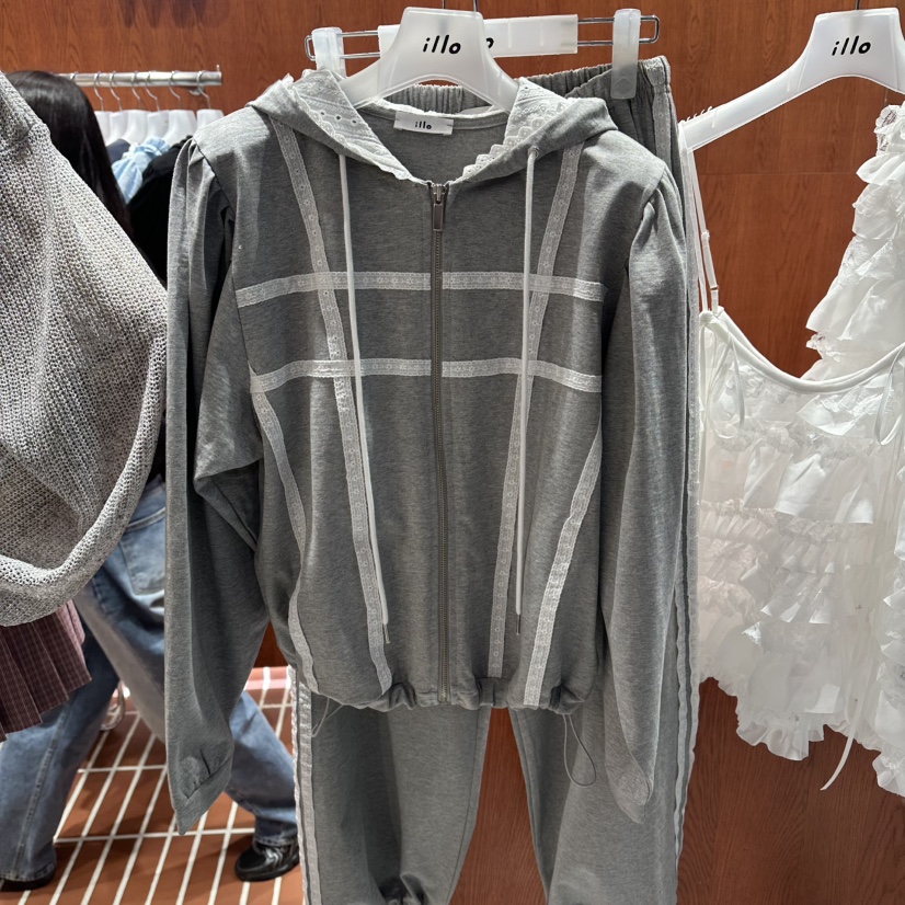 ILLO/MOCI韓國直郵女裝新品時尚熱賣衛衣連帽拉鏈衫流蘇ILLO/MOCI衛衣圖色1