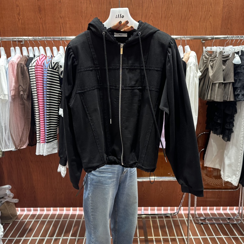 ILLO/MOCI韓國直郵女裝新品時尚熱賣衛衣連帽拉鏈衫流蘇ILLO/MOCI衛衣圖色2