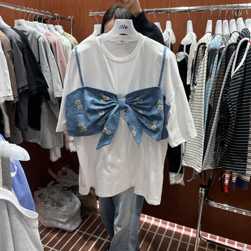 ILLO/MOCI東大門實拍女士新款熱賣職業休閑26春夏T恤假兩件ILLO/MOCIT恤圖色1