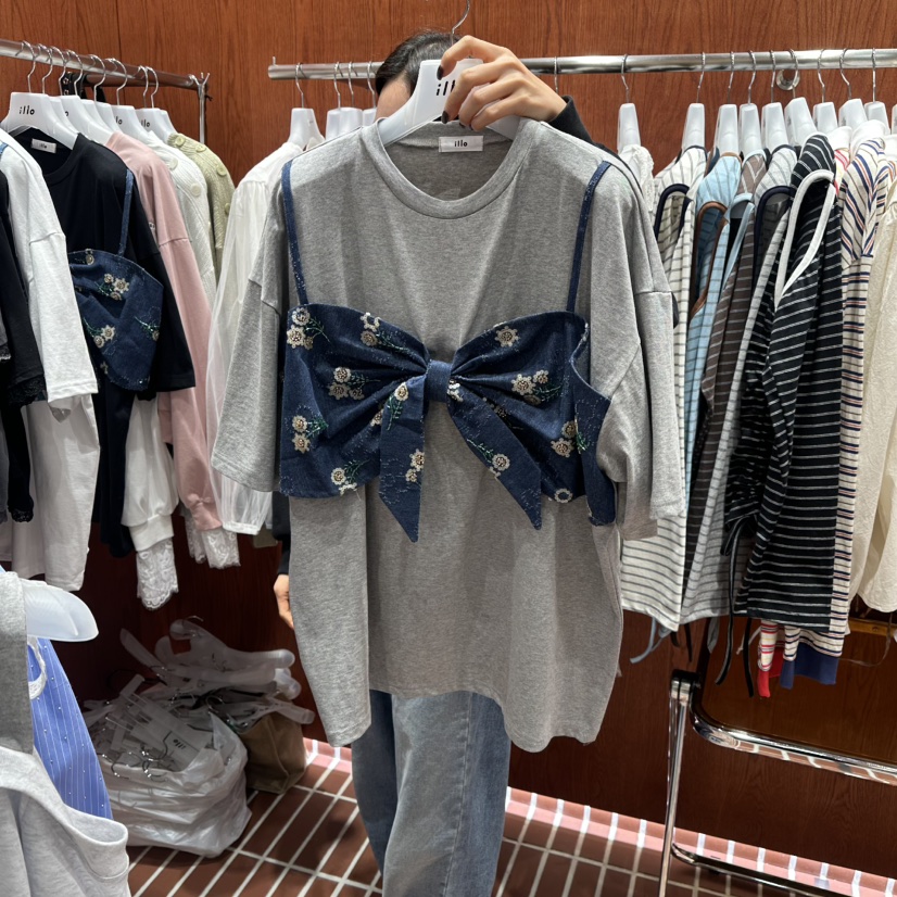 ILLO/MOCI東大門實拍女士新款熱賣職業休閑26春夏T恤假兩件ILLO/MOCIT恤圖色2