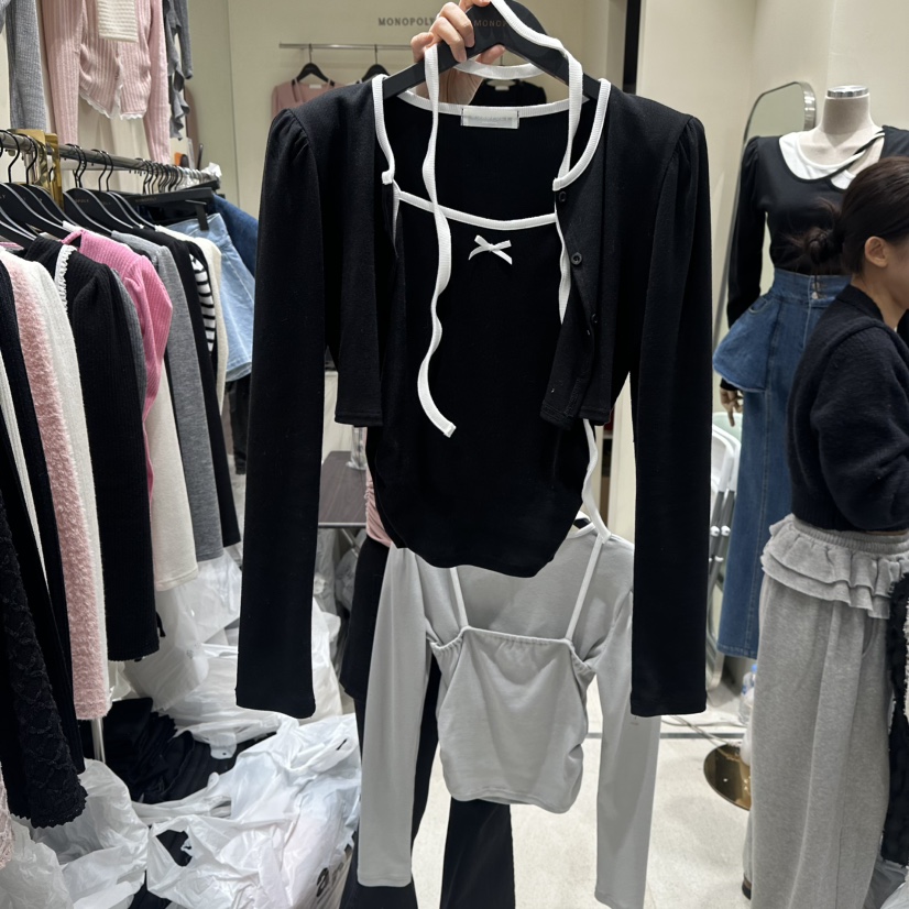 MONOPOLY韓國直郵女裝新款人氣時尚套裝含脖帶兩件套套裝MONO_POLY套裝圖色3