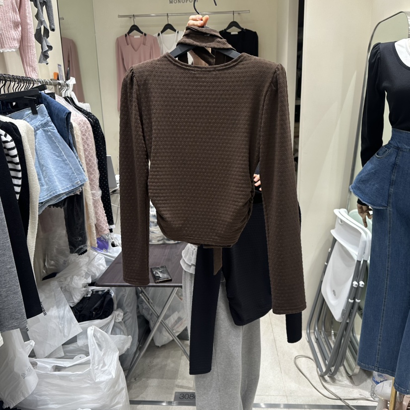 MONOPOLY東大門代購女士新款人氣職業推薦熱賣長袖T恤含圍巾MONO_POLY長袖T恤