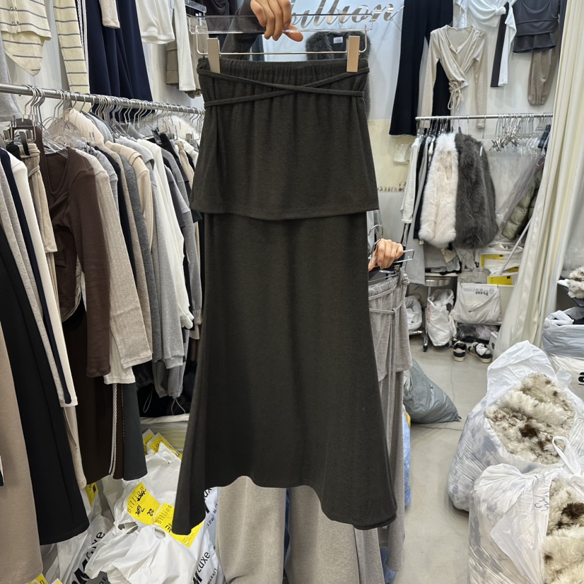 BILLION-L東大門直郵女裝新品人氣休閑真品時尚長裙含腰繩BILLION-L長裙