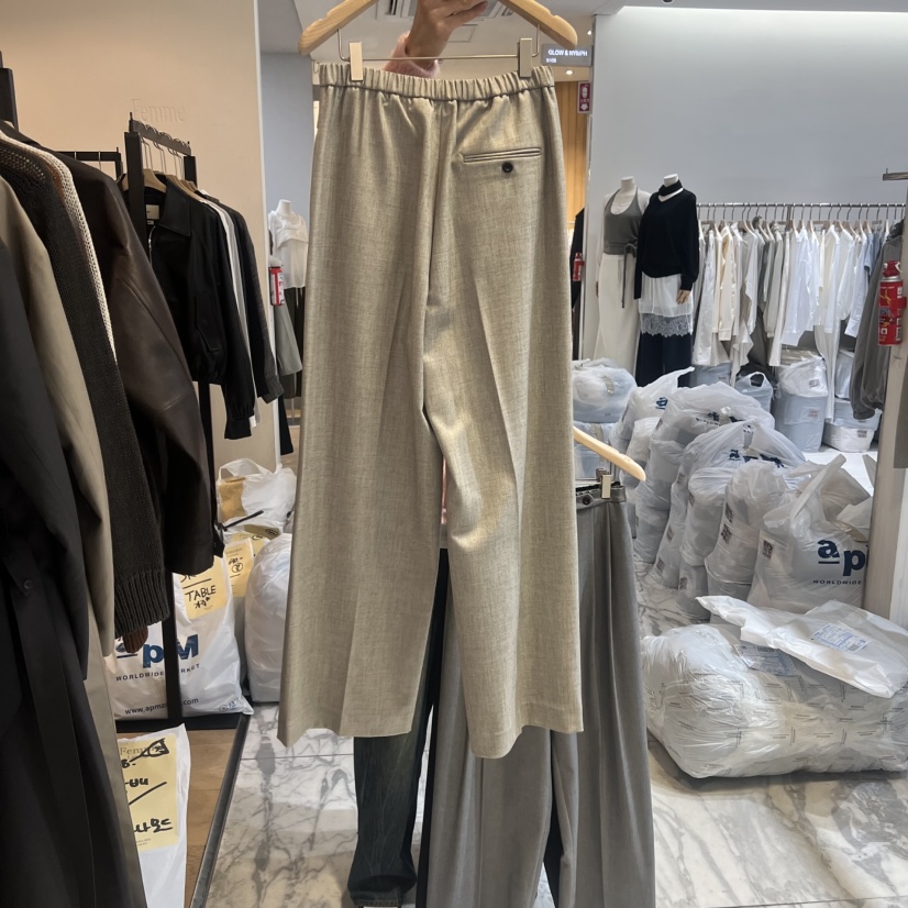 LA MAGIE FEMME東大門代購女裝新品熱賣休閑褲粗花呢條紋Lamagie Femme休閑褲