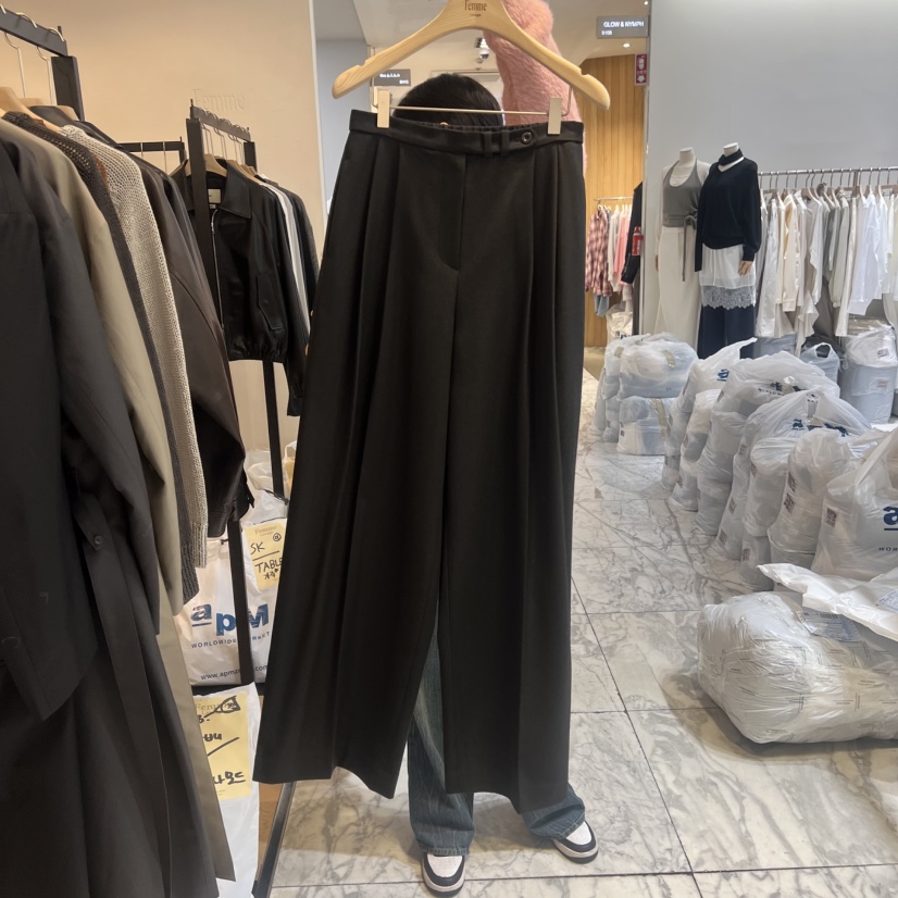 LA MAGIE FEMME東大門代購女裝新品熱賣休閑褲粗花呢條紋Lamagie Femme休閑褲圖色3