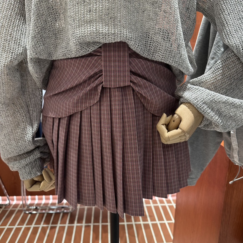 ILLO/MOCI東大門直郵女裝新款熱賣真品休閑短裙格紋褶皺ILLO/MOCI短裙圖色1