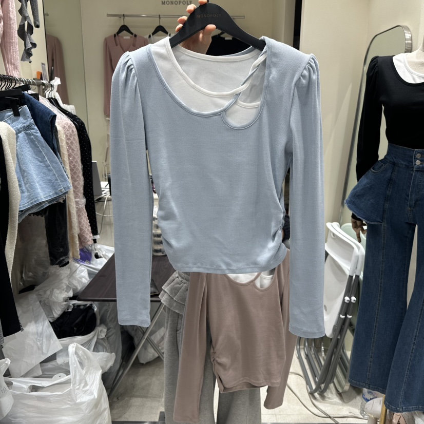 MONOPOLY東大門直郵女裝新品人氣時尚熱賣休閑推薦長袖T恤MONO_POLY長袖T恤圖色3