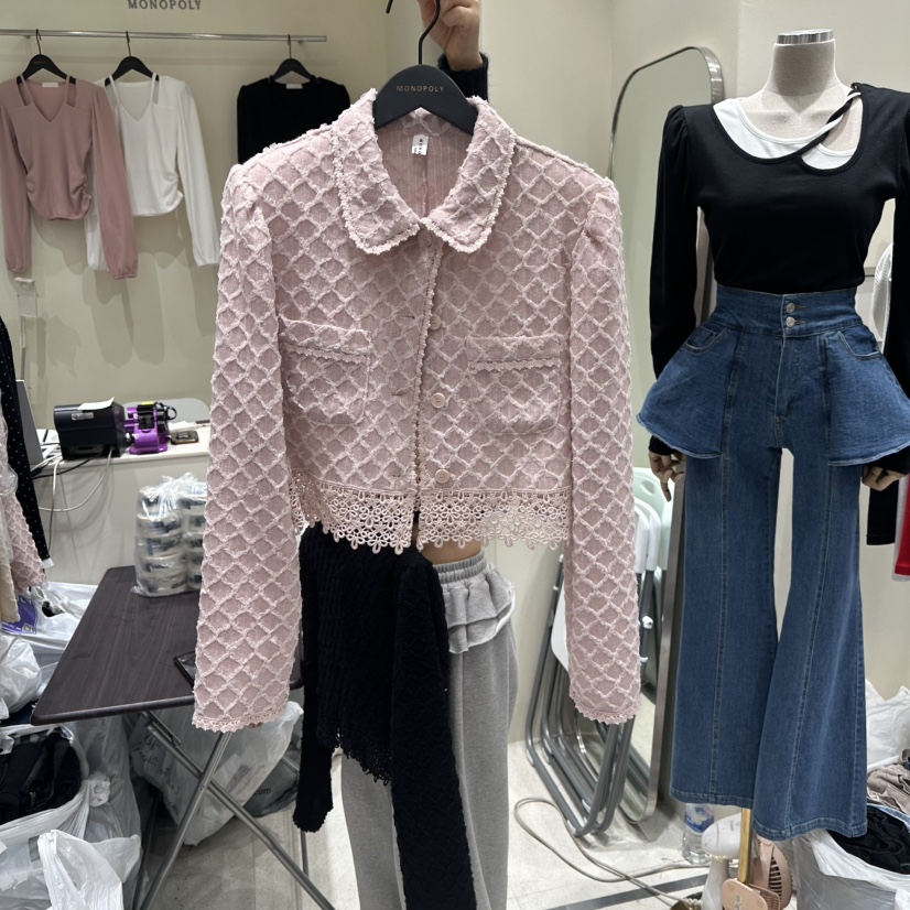 MONOPOLY東大門直郵女士新款26春夏熱賣推薦人氣襯衫蕾絲衫MONO_POLY襯衫/蕾絲衫圖色1