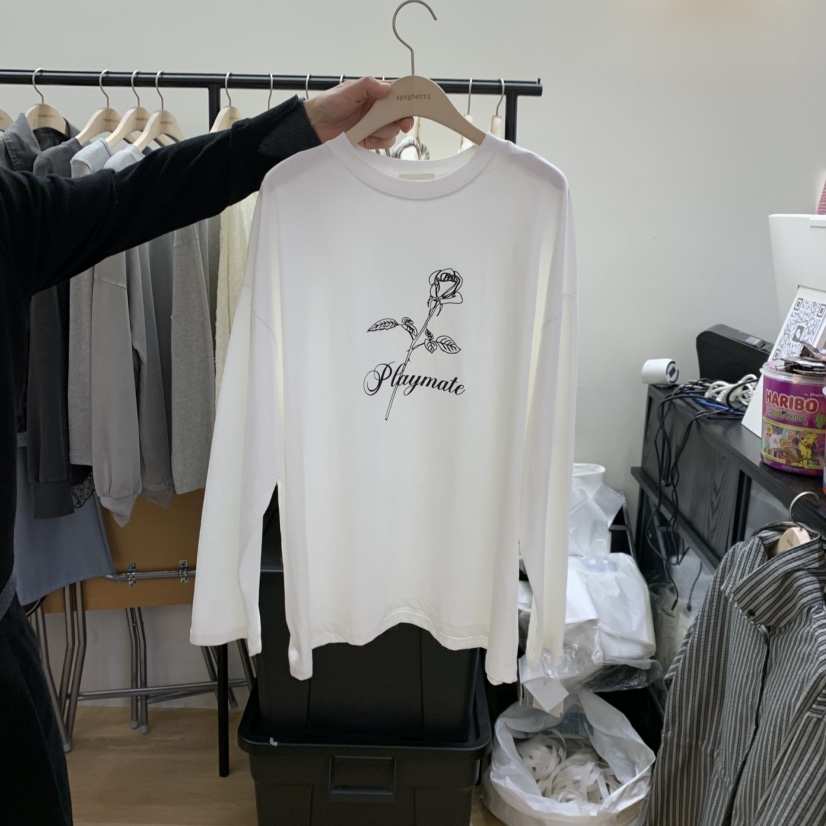 SPAGHETTI韓國代購女裝新款職業時尚人氣熱賣推薦長袖T恤spaghetti長袖T恤圖色1