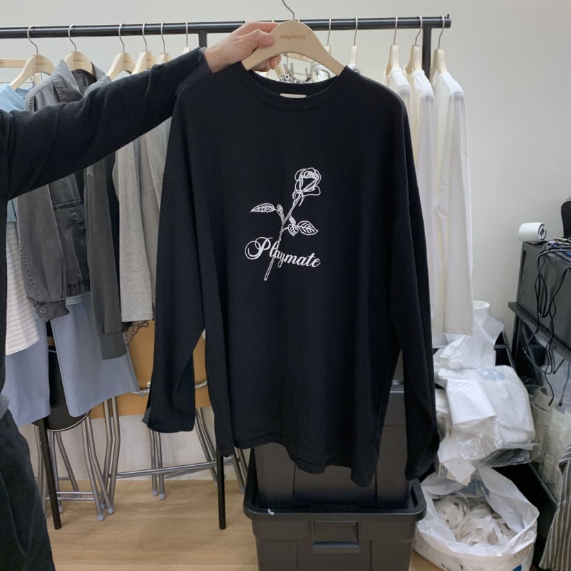 SPAGHETTI韓國代購女裝新款職業時尚人氣熱賣推薦長袖T恤spaghetti長袖T恤圖色3