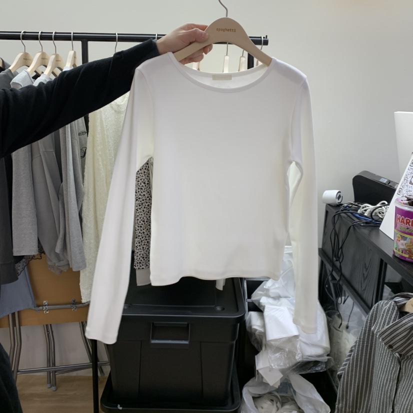 SPAGHETTI韓國代購女士新品26春夏推薦真品熱賣休閑長袖T恤spaghetti長袖T恤圖色1