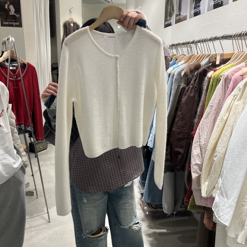 SSEMIENNE韓國代購女裝新品熱賣26春夏針織衫不含配飾羊駝SSENIQUE針織衫圖色1
