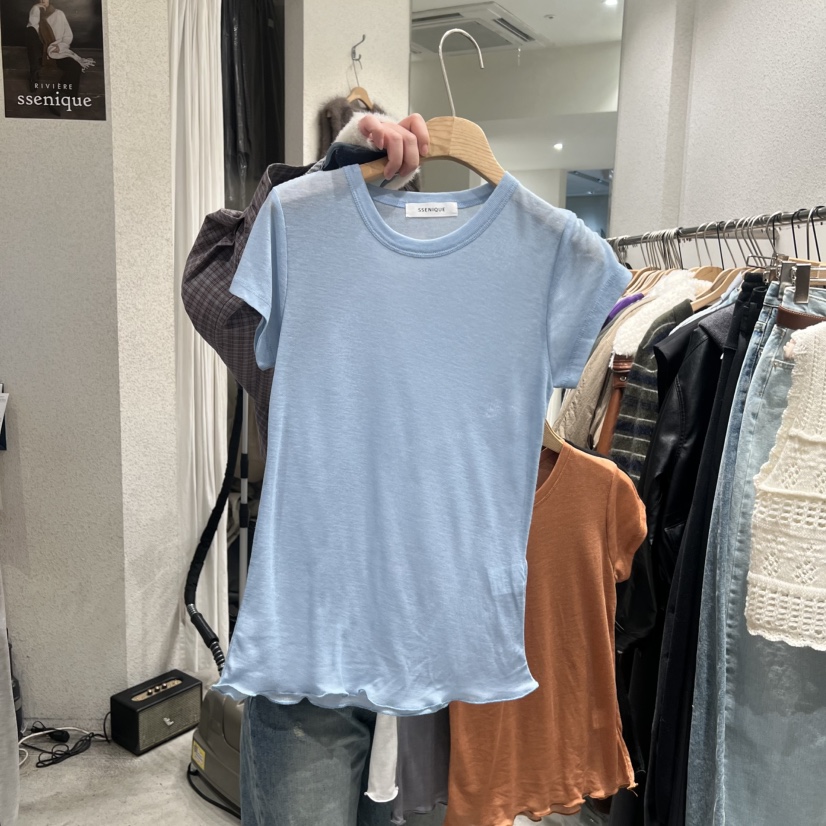 SSEMIENNE韓國直郵女裝新品休閑職業熱賣26春夏真品時尚T恤SSENIQUET恤圖色1