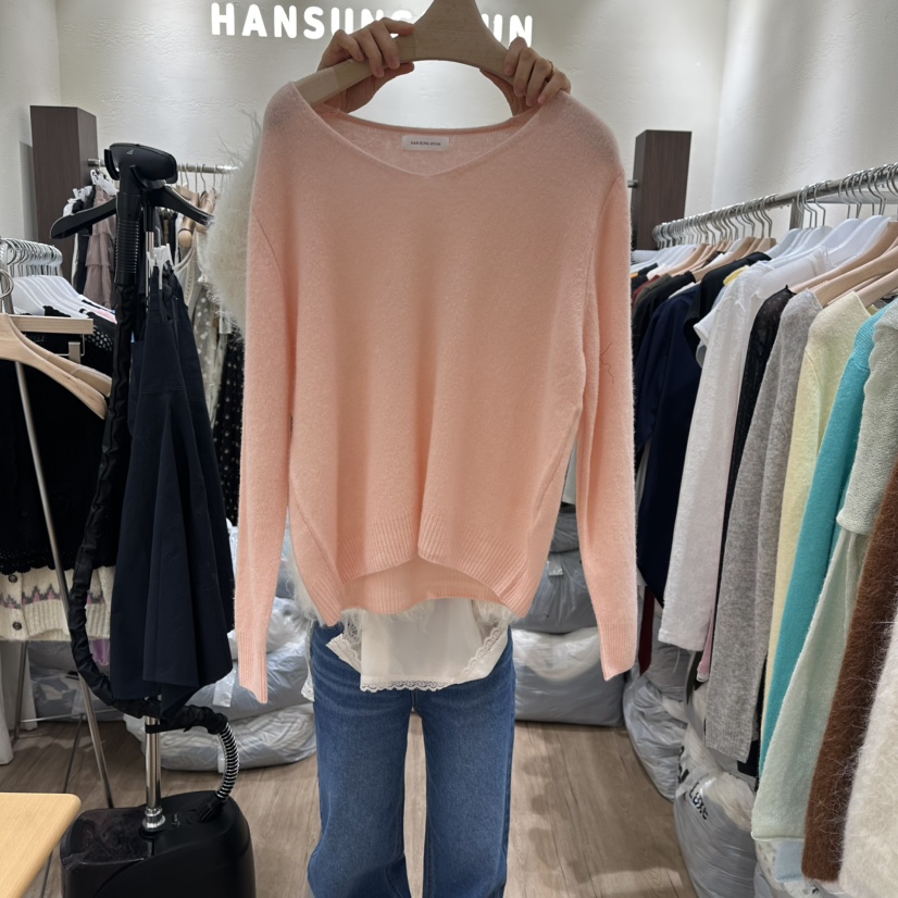 HANSUNGHYUN韓國直郵女士新品休閑熱賣真品針織衫V領羊毛HANSUNGHYUN針織衫圖色2