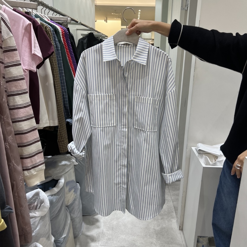 ASOME韓國直郵女裝新款熱賣真品推薦26春夏襯衫蕾絲衫條紋A.SOME襯衫/蕾絲衫圖色1