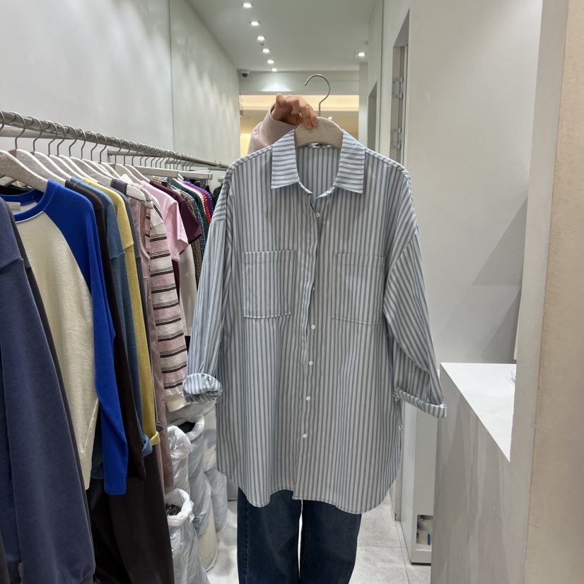 ASOME韓國直郵女裝新款熱賣真品推薦26春夏襯衫蕾絲衫條紋A.SOME襯衫/蕾絲衫圖色2